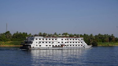 Nile, Egypt, July, 12, 2022: River cruise for tourism on the Nile river in Egypt