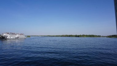 Nile, Egypt, July, 12, 2022: River cruise for tourism on the Nile river in Egypt