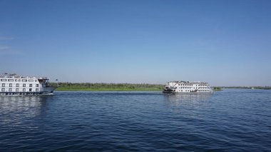 Nile, Egypt, July, 12, 2022: River cruise for tourism on the Nile river in Egypt
