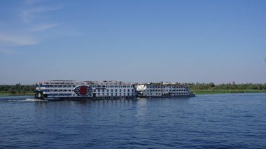 Nile, Egypt, July, 12, 2022: River cruise for tourism on the Nile river in Egypt