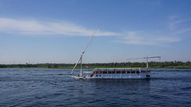Nile, Egypt, July, 12, 2022: River cruise for tourism on the Nile river in Egypt