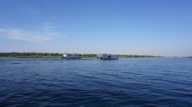 Nile, Egypt, July, 12, 2022: River cruise for tourism on the Nile river in Egypt