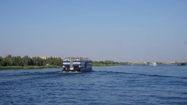 Nile, Egypt, July, 12, 2022: River cruise for tourism on the Nile river in Egypt