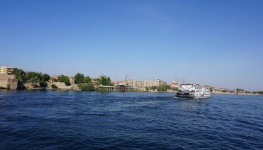 Nile, Egypt, July, 12, 2022: River cruise for tourism on the Nile river in Egypt