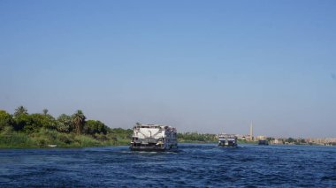 Nile, Egypt, July, 12, 2022: River cruise for tourism on the Nile river in Egypt