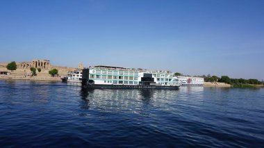 Nile, Egypt, July, 12, 2022: River cruise for tourism on the Nile river in Egypt