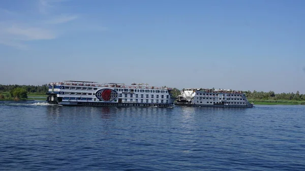 Nile, Egypt, July, 12, 2022: River cruise for tourism on the Nile river in Egypt