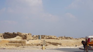 Cairo, Egypt, July, 16, 2022: tourism on the esplanade of the Egyptian Pyramids in Cairo