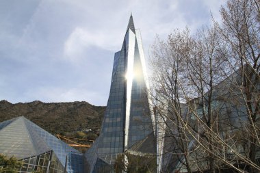 Escaldes, Andorra, April, 11, 2022: Caldea thermal center in the Principality of Andorra
