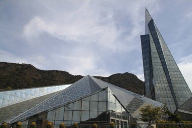 Escaldes, Andorra, April, 11, 2022: Caldea thermal center in the Principality of Andorra