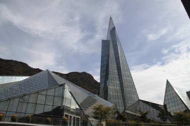 Escaldes, Andorra, April, 11, 2022: Caldea thermal center in the Principality of Andorra
