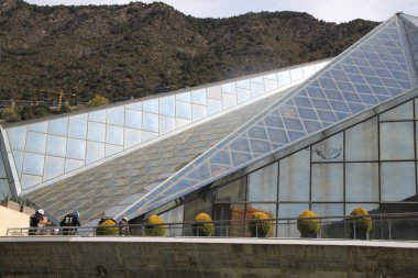 Escaldes, Andorra, April, 11, 2022: Caldea thermal center in the Principality of Andorra