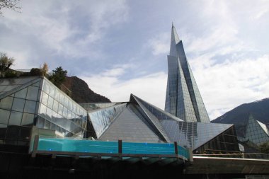 Escaldes, Andorra, April, 11, 2022: Caldea thermal center in the Principality of Andorra