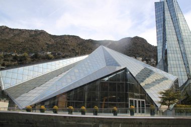 Escaldes, Andorra, April, 11, 2022: Caldea thermal center in the Principality of Andorra