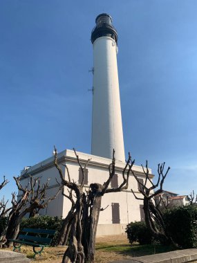 Very white building of the Biarritz lighthouse