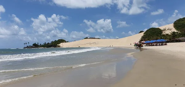 Natal Rio Grande Norte Deki Genipabu Plajının Manzarası Kumsal Parkıyla — Stok fotoğraf