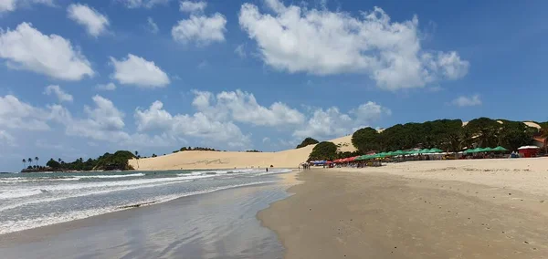 Пейзаж Пляжа Генипабу Натале Риу Гранди Норте Известный Своим Дюнным — стоковое фото
