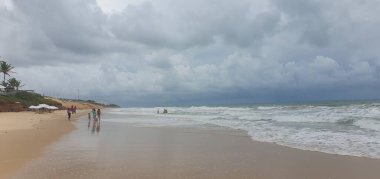Punta Negra plajının manzarası ve Natal, Rio Grande do Norte Brazil 'deki Morro de Careca