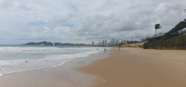 Punta Negra plajının manzarası ve Natal, Rio Grande do Norte Brazil 'deki Morro de Careca