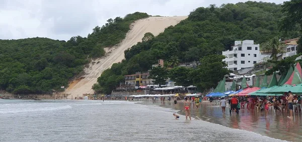 Krajobraz Plaży Punta Negra Morro Careca Natal Rio Grande Norte — Zdjęcie stockowe
