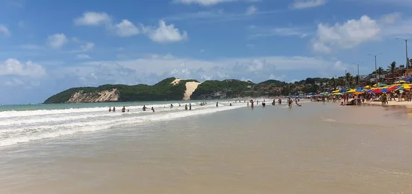 Krajobraz Plaży Punta Negra Natal Rio Grande Norte Brazylia Słoneczną — Zdjęcie stockowe