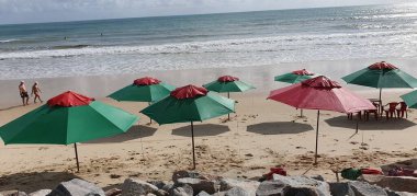 Punta Negra plajının manzarası, Natal, Rio Grande do Norte Brazil 'deki Morro do Careca ile ünlüdür.