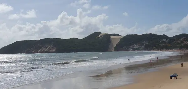 Krajobraz Plaży Punta Negra Słynie Morro Careca Natal Rio Grande — Zdjęcie stockowe