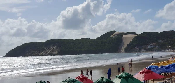 Krajobraz Plaży Punta Negra Słynie Morro Careca Natal Rio Grande — Zdjęcie stockowe