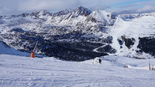 Grandvalira Andorra December 2022 Ski Scenes Pyrenees Resort Beginning Season — Stock Photo, Image