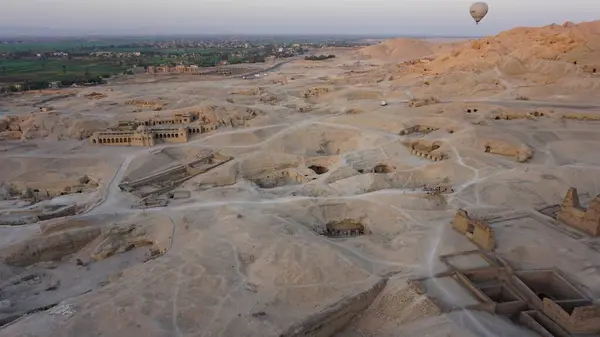 Luxor Egypt July 2022 Aerial View Sunrise Archaeological Remains Valley — Stock Photo, Image