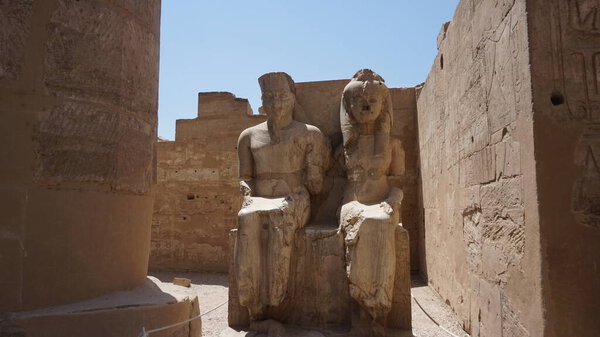 Luxor, Egypt, july, 12, 2022: archeological restor in a Luxor temple in Egypt