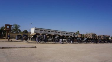 Edfu, Mısır, 13 Temmuz 2022: Bir yaz sabahı Edfu şehrinden sahneler