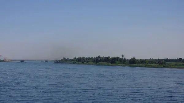 Ніл Єгипет Липень 2022 Пейзаж Річки Ніл Між Едфу Ком — стокове фото