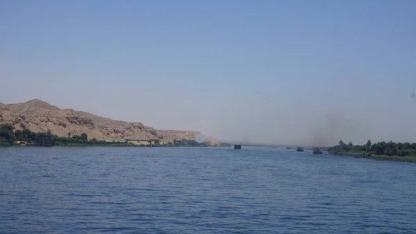 Rio Nilo Egito Julho 2022 Paisagem Rio Nilo Entre Edfu — Fotografia de Stock