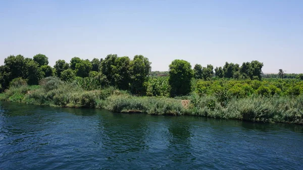 Ποταμός Νείλου Αίγυπτος Ιουλίου 2022 Τοπίο Του Ποταμού Νείλου Μεταξύ — Φωτογραφία Αρχείου