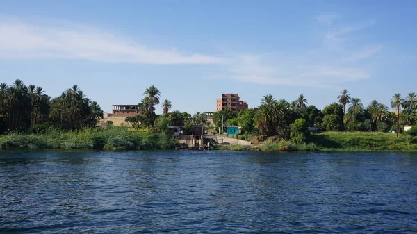 Rio Nilo Egito Julho 2022 Paisagem Rio Nilo Entre Edfu — Fotografia de Stock