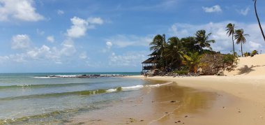 Genipabu sahilinin manzarası Natal, Rio Grande do Norte, Brezilya 'daki kum parkının yanında.