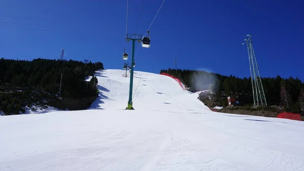 Soldeu Grandvalira Andorra April 2023 Beelden Van Sneeuw Skiën Een — Stockfoto
