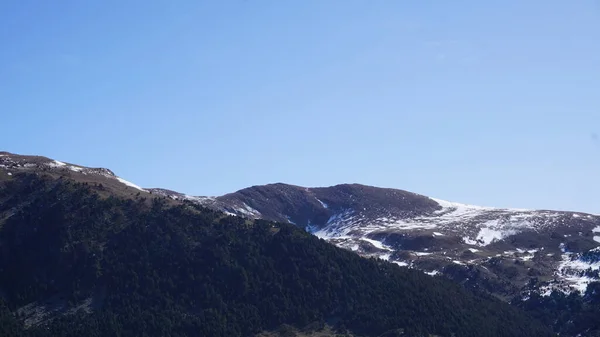 Sneeuw Ski Berglandschap Van Pyreneeën Andorra Een Zonnige Lentedag — Stockfoto
