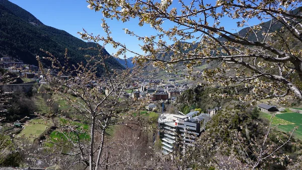 Гірський Ландшафт Піренеїв Андоррі Початку Весни — стокове фото