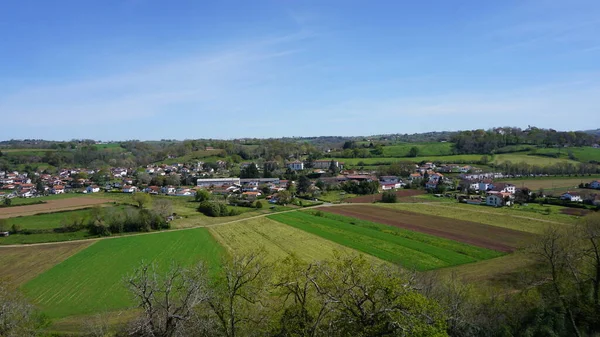 Landelijk Landschap Gezien Vanaf Kerk Van Cambo Les Bains Frankrijk — Stockfoto