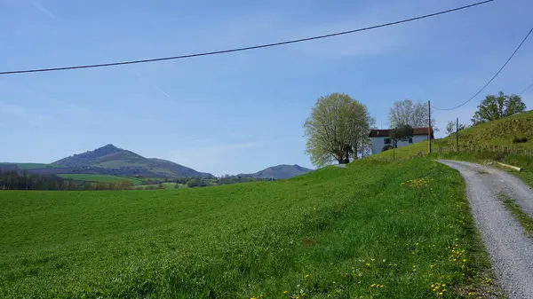 南フランスのアキテーヌにある田舎と山の風景 — ストック写真