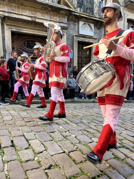 Hondarribia Negara Basque Spanyol April 2023 Tentara Romawi Dalam Prosesi Stok Lukisan  
