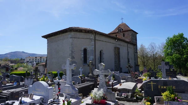 Ezpeleta Aquitaine Prancis April 2023 Pemakaman Sekitar Gereja Ezpeleta — Stok Foto