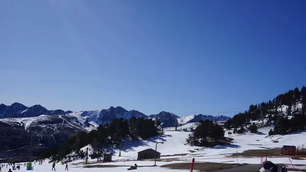 Grandvalira Andorra April 2023 Skilandschap Een Zonnige Dag Aan Het — Stockfoto