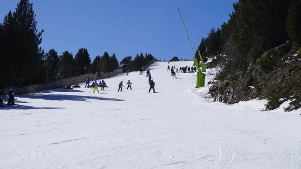 Grandvalira Andorra Abril 2023 Paisagem Esqui Dia Ensolarado Final Temporada — Fotografia de Stock