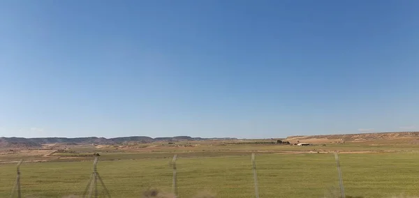 Zemědělské Krajiny Aragonu Vlaku Ave — Stock fotografie