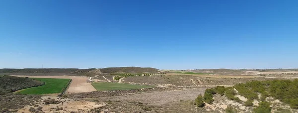 Salillas Jalon Saradoza Hiszpania Kwiecień 2023 Krajobraz Rolnictwa Obszarów Wiejskich — Zdjęcie stockowe