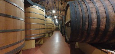 Haro, La Rioja, Spain, April 27, 2023: Captivating Views of the Rioja Wine Cellar Interior clipart