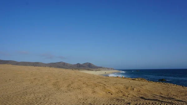 Пустыня Встречает Море Захватывающий Пляж Лос Кабосе Нижняя Калифорния Мексика — стоковое фото